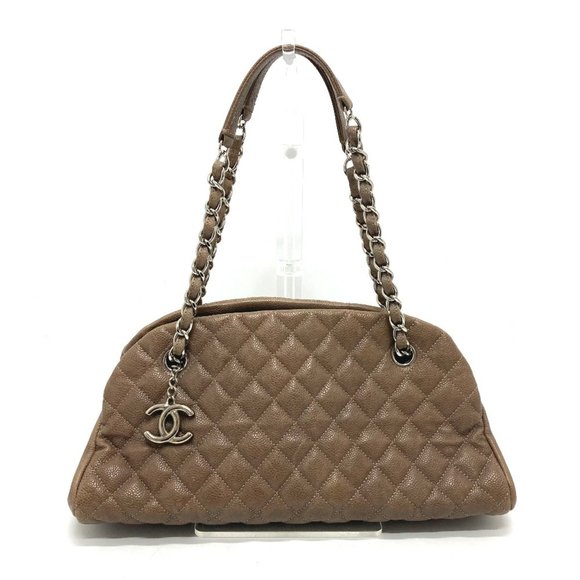 CHANEL Brown Caviar Leather Logo Shoulder Bag - Picture 1 of 12